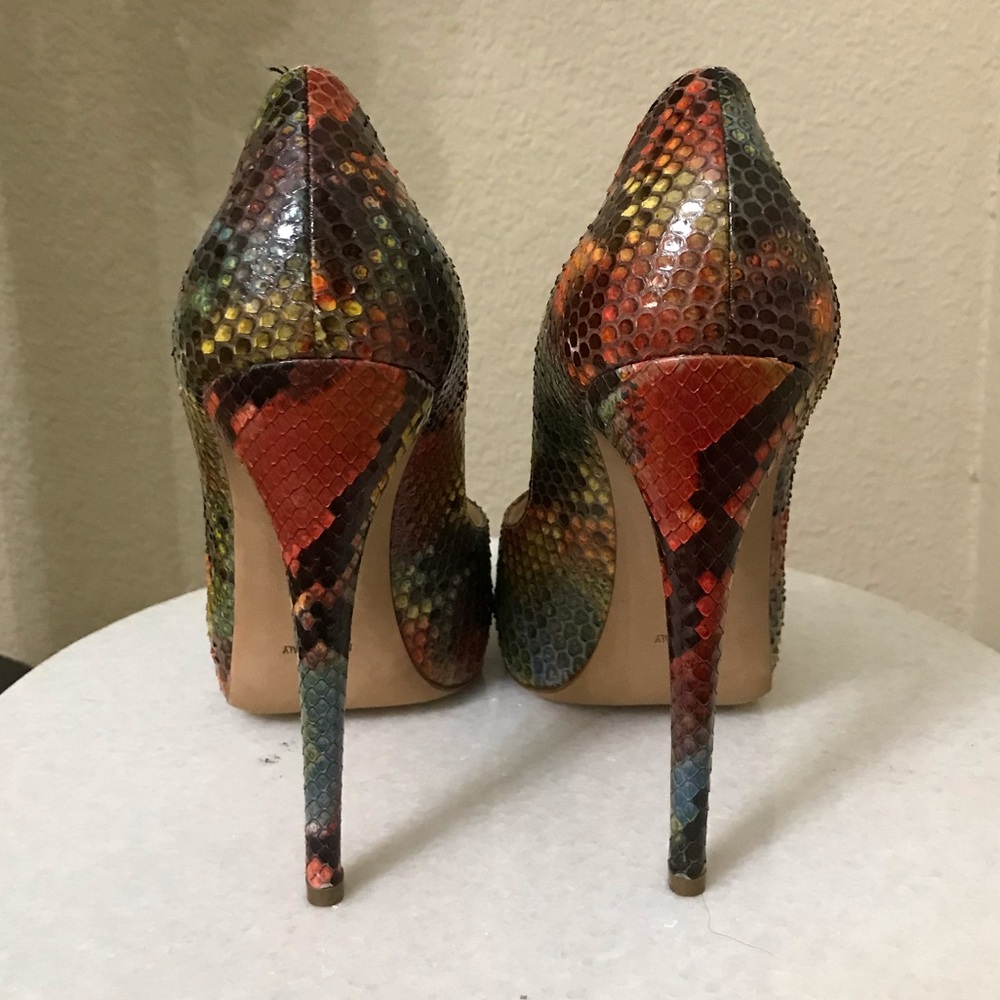 Alexandre Birman Python Peep Toe Heels - image 6